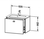 DURAVIT - Brioso Umyvadlová skříňka Compact, 44x62x39 cm, 1 zásuvka, lesklá bílá BR401002222