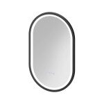 CERSANIT - Zrcadlo CREA II LED 50x80 ČERNÉ MATNÉ OVAL S1058-034