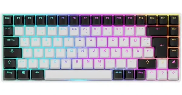 Sharkoon Skiller SGK50 S3 bílá / herní klávesnice / mechanická / Gateron Brown / USB / 1.5m / DE Layout (4044951039173)