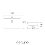 CERANO - Umyvadlo keramické Peno - polozápustné - bílá lesklá - 50x42 CER-667921