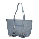 Trendy dámská koženková kabelka na rameno Felicia, světle modrá
