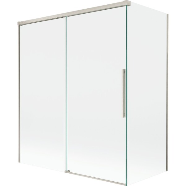 MEXEN/S - Rox vanová zástěna 2-křídlová posuvná 140 + 70 x 150, transparent, nikl kartáčovaný 8C9-140-070-97-00