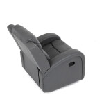 TV a relaxační křeslo, manuální polohování, potah šedá látka v dekoru kůže