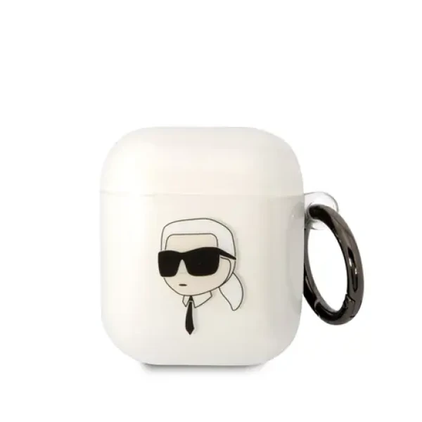 Karl Lagerfeld 3D Logo NFT Karl Head TPU Pouzdro pro Airpods 1/2 KLA2HNIKTCT