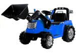 Mamido Dětský elektrický traktor Power s radlicí modrý