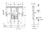 Duofix Předstěnová instalace pro umyvadlo Geberit ONE 105 cm, pro nástěnnou armaturu, podomítkový sifon a prvek Clou, na výšku místnosti 111.083.00.2