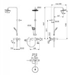 IDEAL STANDARD - Cerafine O Sprchový set s vanovou baterií, průměr 20 cm, 1 proud, černá BC749XG