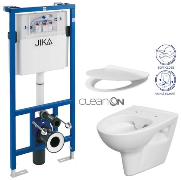 JIKA předstěnový instalační systém bez tlačítka + WC CERSANIT CLEANON PARVA + SEDÁTKO H895652 X PA2