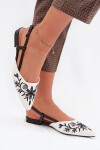 Dámské sandály s výšivkou na ploché Černé Grelia 40