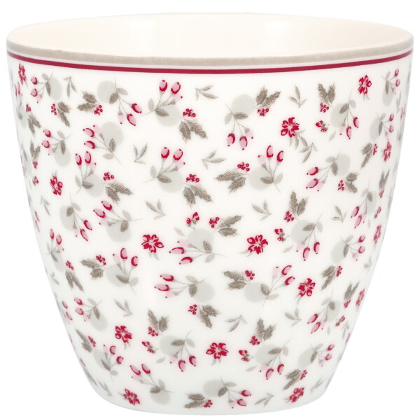 GREEN GATE Latte cup Gale White 300 ml, červená barva, porcelán 300ml