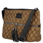 Dámská prošívaná crossbody kabelka s třásněmi Yana, hnědá