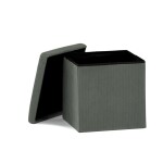 Taburet s úložným prostorem, zelená manšestrová látka