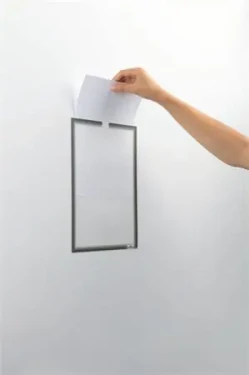 Durable informační rámeček A4 šedá / Informační rámeček / samolepicí / pro skleněné plochy (400657)