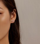 ELENYS Royal Fashion stříbrné peckové náušnice Třpytivý symbol nekonečna