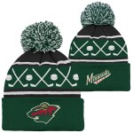 Outerstuff Dětská Zimní Čepice Minnesota Wild Face-Off Cuff Pom