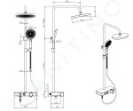 Kielle - Oudee Sprchový set s termostatem, 260 mm, 3 proudy, chrom/bílá/černá 20602000