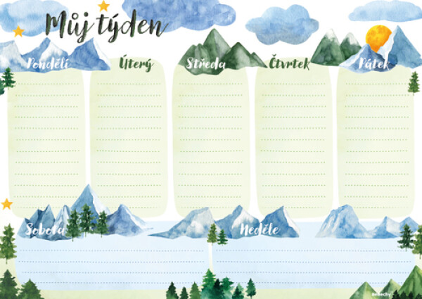 Týdenní plánovač A4 Hory