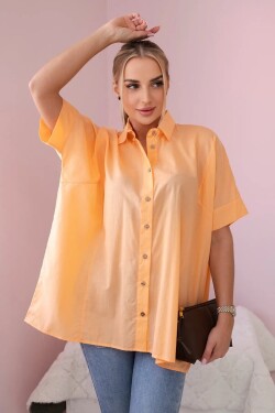 Bavlněná košile meruňková s krátkým rukávem