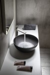 SAPHO - FORMIGO betonové umyvadlo na desku, Ø 39cm, antracit mat FG316