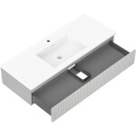 MEXEN/S - Rivel koupelnová skříňka 120 cm s umyvadlem Otis, 1 šuplík, reliéf , šedá mat/bílá mat 91A20-12023-1-BF62-W18M01