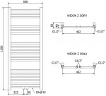 MEXEN/S - Yodo radiátor + topná tyč 1200 x 500 mm, 600 W, černá W113-1200-500-2600-70