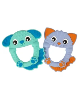 Playgro - Silikonová kousátka kočička a pejsek