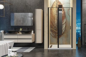 Aquatek YES BLACK B5 140 sprchové dveře jednokřídlé s pevnou stěnou 137-141 cm, černá