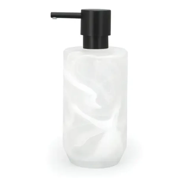 Spirella MADISON dávkovač mýdla bílý / křemenné sklo / 370 ml