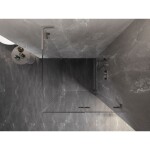 MEXEN/S - Lunar-F L sprchový kout skládací dveře pravá 70 x 70, transparent, nikl kartáčovaný 836L-070-070-97-00-P