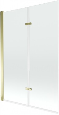 MEXEN - Castor vanová zástěna 2-křídlo 120x150 cm, transparent, zlato 892-120-002-50-00