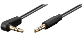 MicroConnect Audio Slim kabel jack 3.5mm zahnutý 90° (M) - 3.5mm jack (M) 0.5m černá (AUDLL05A)