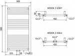 MEXEN/S - Mars radiátor + topná tyč 900 x 500 mm, 300 W, zlatá W110-0900-500-2300-50