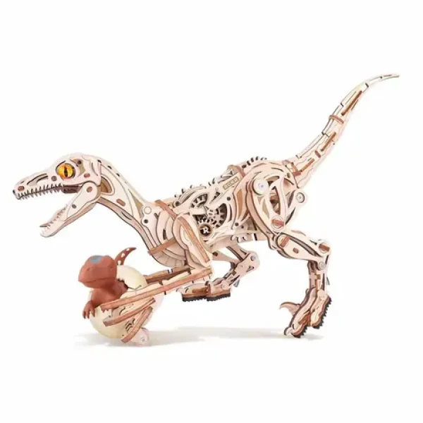 RoboTime 3D dřevěná mechanická skládačka Velociraptor