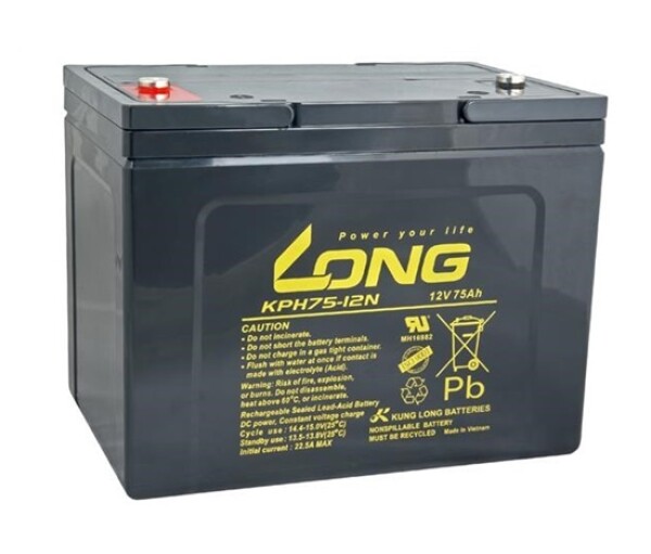 LONG baterie 12V 75Ah M6 HighRate LongLife 12 let (KPH75-12N) EDF_1100330