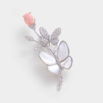 Luxusní brož s motýlem a perletí Anna, Stříbrná