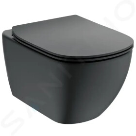 IDEAL STANDARD - Tesi Závěsné WC se sedátkem softclose, Aquablade, černá T3546V3