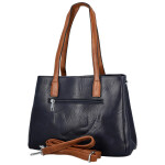 Trendy dámská koženková kabelka na rameno Remiga, tmavě modrá