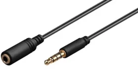 MicroConnect Slim audio kabel 4-pin Jack 3.5mm (M) - Jack 3.5mm (F) 2m černá (IPOD004B)