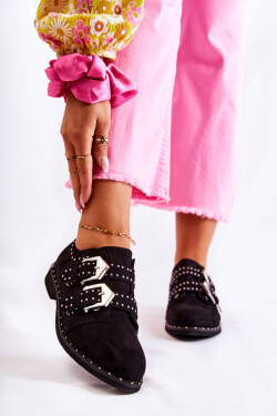 Dámské Polobotky Se Sponami Lu Boo Černé 37