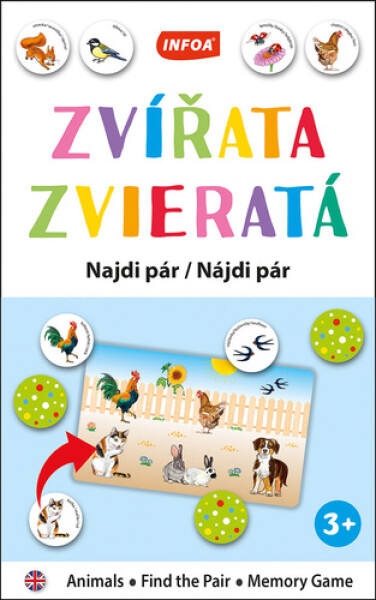Výuková hra (krabička) Najdi pár - Zvířata / Zvieratá