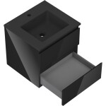 MEXEN/S - Orio koupelnová skříňka 50 cm s umyvadlem Otis, 2 zásuvky, černá lesk/černá mat 91A10-05047-2-BFF70-W18M71