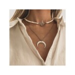 Perlový choker náhrdelník Blanca - chirurgická ocel, sladkovodní perla, Stříbrná 38 cm