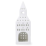 KÄHLER Lucerna domeček Church Tower 20 cm, bílá barva, keramika