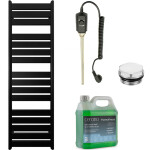 CERANO - Koupelnový elektrický radiátorový set Arturo - 900W - černá matná - 1600x500 mm CER-978827