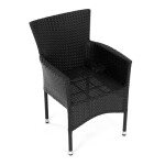 Židle zahradní, černý umělý ratan, kov, stohovatelná.