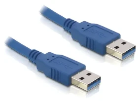 Delock modrá / USB kabel / USB-A samec/samec / USB 3.2 Gen 1 (5 Gbit/s) / 0,5 m (83121)