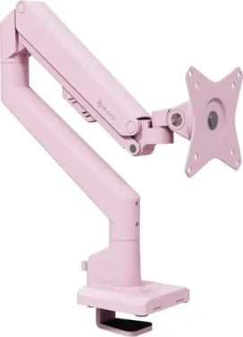 Arozzi Alzare Neo růžová / Stolní držák monitoru / VESA 75-100 mm / do 9 kg / náklon ±45° / otočení 360° (AZ-ALZARE-NEO-PNK)