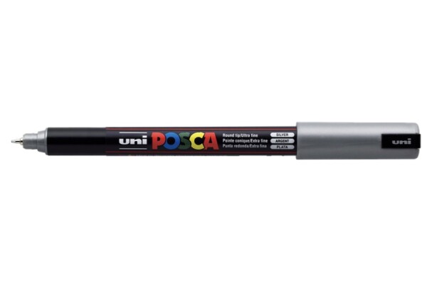 Akrylový popisovač Uni Posca 1MR 0,7 mm trubičkový hrot, stříbrný 26