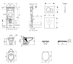 GEBERIT - Duofix Set předstěnové instalace, klozet Alpha se sedátkem, tlačítko Sigma01, matný chrom SANI11CD2103