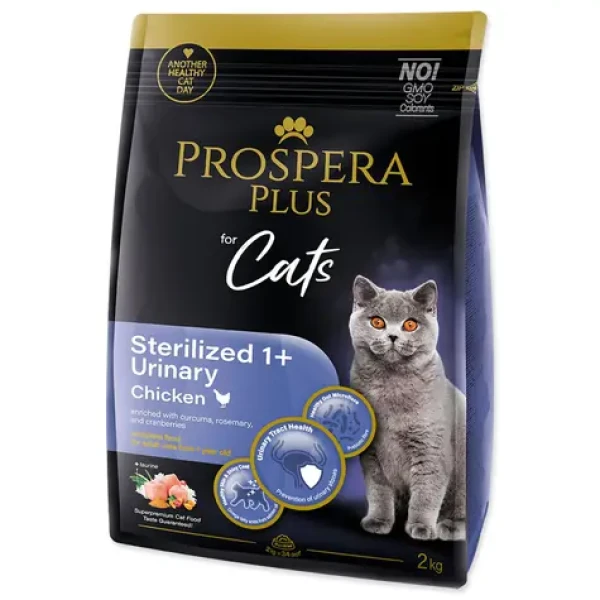 Prospera Plus Sterilized 1+ Chicken Urinary 2kg / Granule pro dospělé kočky (1513-10022)